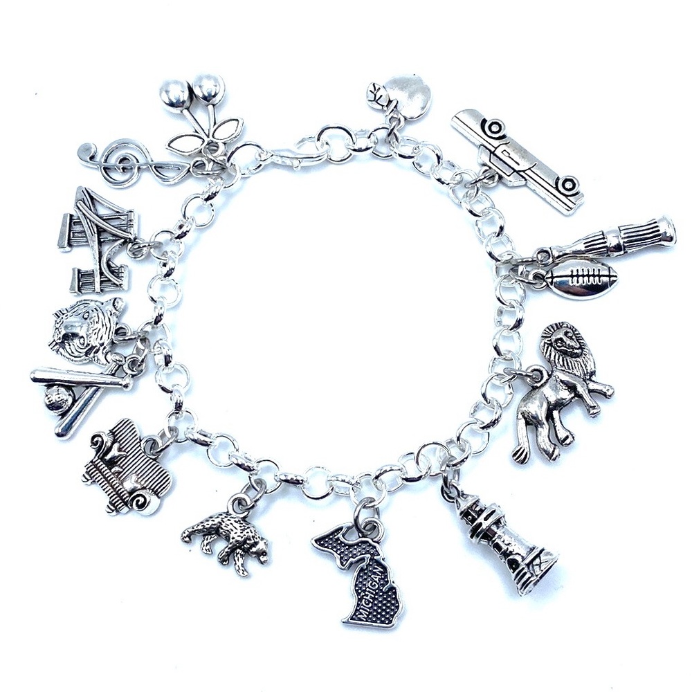 Michigan Charm Bracelet State Themed Charms